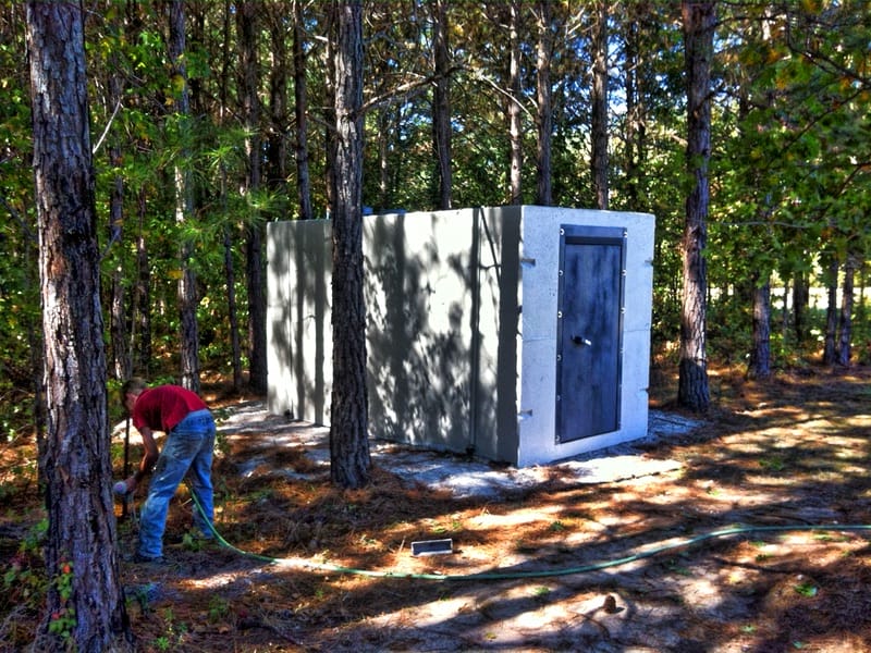 Backyard storm shelter installation