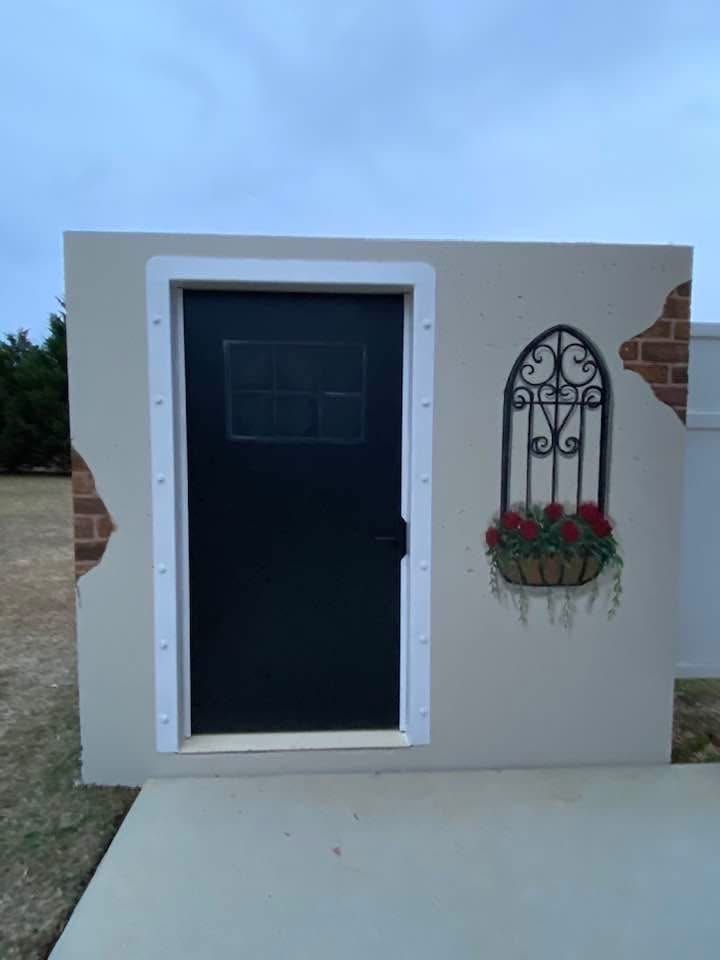 Customer decorated storm shelter installation