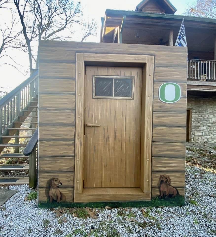 Customer painted storm shelter installation