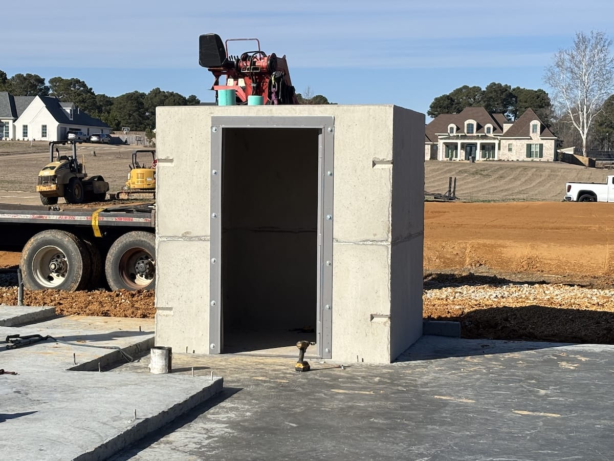 Shelter installation at construction site